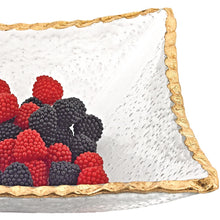 Load image into Gallery viewer, 7 Hand Decorated Edge Gold Leaf Square Candy or Serving Bowl