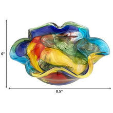 Load image into Gallery viewer, 85 MultiColor Art Glass Floppy Centerpiece Bowl