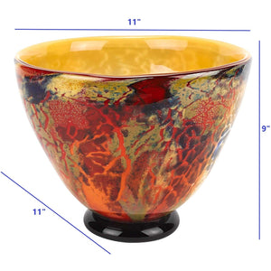 11 Mouth Blown Art Glass Centerpiece or Punch Bowl