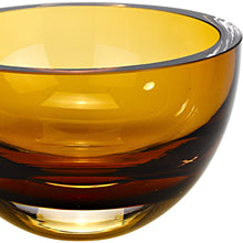Load image into Gallery viewer, 6 Mouth Blown European Made Lead Free Amber Crystal Bowl