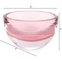 Load image into Gallery viewer, 6 Mouth Blown European Made Lead Free Pink Crystal Bowl