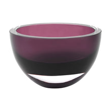 Load image into Gallery viewer, 6 Mouth Blown European Made Lead Free Purple Crystal Bowl