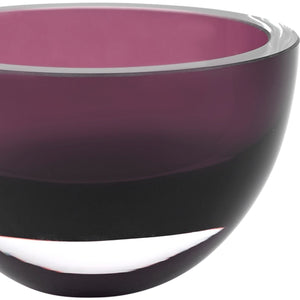 6 Mouth Blown European Made Lead Free Purple Crystal Bowl
