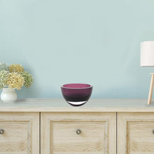 Load image into Gallery viewer, 6 Mouth Blown European Made Lead Free Purple Crystal Bowl