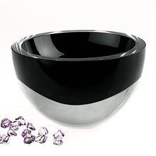 Load image into Gallery viewer, 6 Mouth Blown Crystal European Made Lead Free Jet Black Bowl
