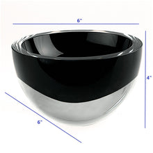 Load image into Gallery viewer, 6 Mouth Blown Crystal European Made Lead Free Jet Black Bowl
