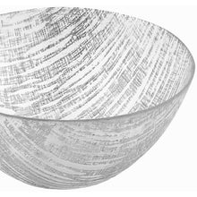 Load image into Gallery viewer, 8 Hand Crafted Glass Silver Accent Salad or Serving Bowl