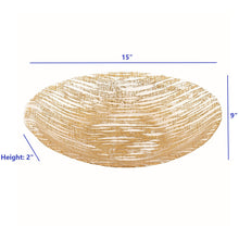 Load image into Gallery viewer, 9 Hand Crafted Glass Oval Gold Salad or Centerpiece Bowl