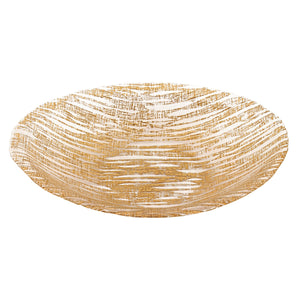 9 Hand Crafted Glass Oval Gold Salad or Centerpiece Bowl