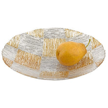 Load image into Gallery viewer, Silver and Gold Cubes Hand Decorated Glass 16 Bowl