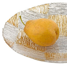 Load image into Gallery viewer, Silver and Gold Cubes Hand Decorated Glass 16 Bowl