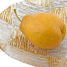Load image into Gallery viewer, Silver and Gold Cubes Hand Decorated Glass 16 Bowl
