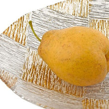 Load image into Gallery viewer, Silver and Gold Cubes Hand Decorated Glass 12 Bowl