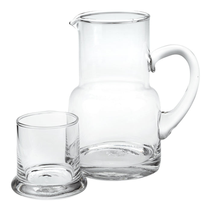 4 X 6 X 7 Clear Glass 2 Pc Glass Bedside or Desktop Carafe Set 10 oz