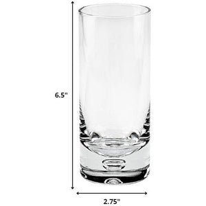 Mouth Blown Crystal Lead Free Hiball Glass 13 oz 4 pc Set