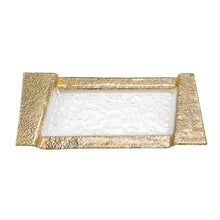 Load image into Gallery viewer, 13&quot; Handcrafted Gold Snack or Vanity Tray