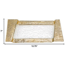 Load image into Gallery viewer, 13&quot; Handcrafted Gold Snack or Vanity Tray