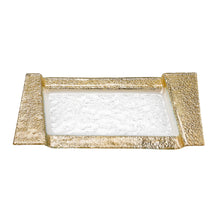 Load image into Gallery viewer, 13&quot; Handcrafted Gold Snack or Vanity Tray