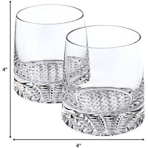 Mouth Blown European Crystal Whiskey Set 4 Pc Rocks or DOF Set