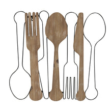 Load image into Gallery viewer, Kitchen Utensils Wall Decor with Metal Outlines