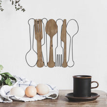 Load image into Gallery viewer, Kitchen Utensils Wall Decor with Metal Outlines