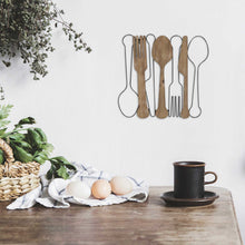 Load image into Gallery viewer, Kitchen Utensils Wall Decor with Metal Outlines