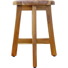 Load image into Gallery viewer, 13&quot; Round Compact Teak Chair in Natural Finish