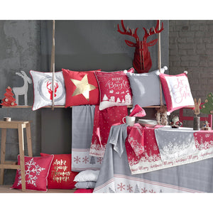 55" Merry Christmas Printed Square Tablecloth in Red