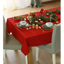 Load image into Gallery viewer, 70&quot; Merry Christmas Rectangle Tablecloth in Red