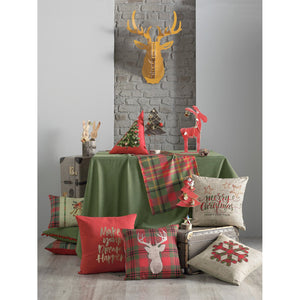 70" Merry Christmas Rectangle Tablecloth in Green