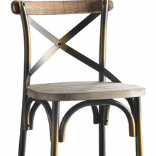 Load image into Gallery viewer, 43&quot; High Back Antiqued Copper and Oak Finish Bar Chair