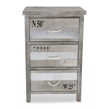 Load image into Gallery viewer, Nautical Gray Wash Wood Accent Cabinet
