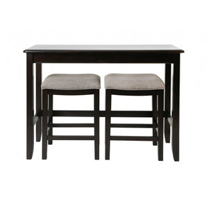 Perfecto Espresso Finish Sofa table with Two Bar Stools