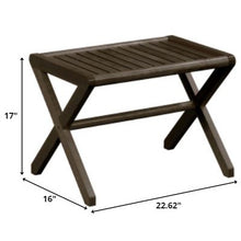 Load image into Gallery viewer, 23&quot; Dark Brown Wood Slat Stool or End Table