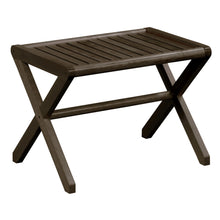 Load image into Gallery viewer, 23&quot; Dark Brown Wood Slat Stool or End Table