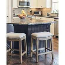 Load image into Gallery viewer, Counter Height Saddle Style Taupe Stool