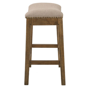 Counter Height Saddle Style Cream Stool