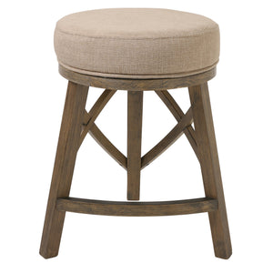 Counter Height Cream Modern Round Three Leg Stool