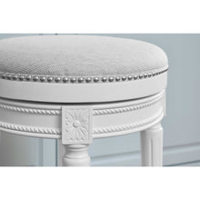 Load image into Gallery viewer, Counter Height Round Counter Stool in Alabaster White Fabric