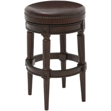 Load image into Gallery viewer, Distressed Walnut Finished Bar Height Round Stool