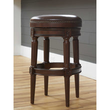 Load image into Gallery viewer, Distressed Walnut Finished Bar Height Round Stool