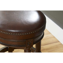 Load image into Gallery viewer, Distressed Walnut Finished Bar Height Round Stool