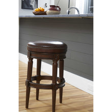 Load image into Gallery viewer, Distressed Walnut Finished Bar Height Round Stool