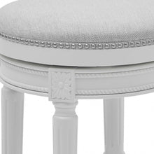 Load image into Gallery viewer, Bar Height Round Backless Stool in White Fabric