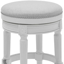 Load image into Gallery viewer, Bar Height Round Backless Stool in White Fabric