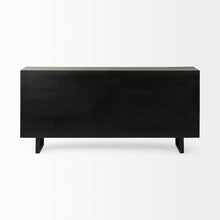 Load image into Gallery viewer, Light Brown Solid Wood Sideboard With 4 Fabric Covered Cabinet Doors