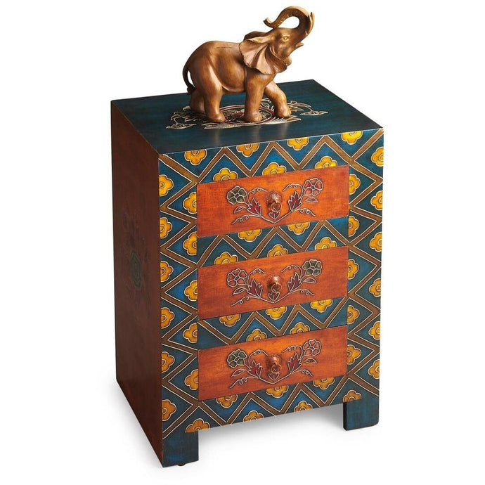 Stylish Hand Painted 3 Drawer Accent Cabinet