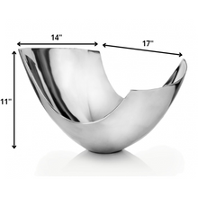 Load image into Gallery viewer, Silver Aluminum Abstract Tray Dish Centerpiece Bowl