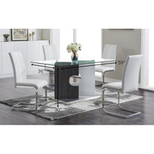 Load image into Gallery viewer, Contemporary Puzzle Gray and White Double Base Glass Dining Table