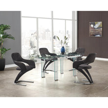 Load image into Gallery viewer, Clear Glass Leg Dining Table with Chrome Support for Glass Top